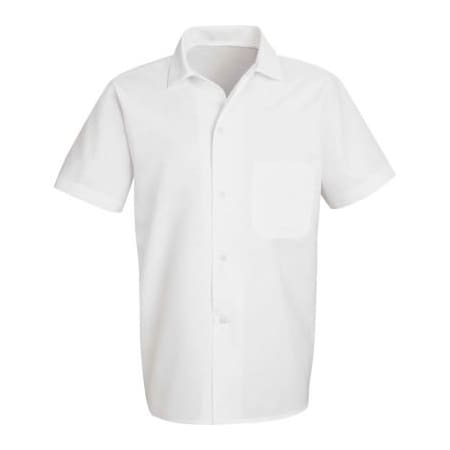 Chef Designs Button-Front Short Sleeve Cook Shirt, White, Polyester/Cotton, S